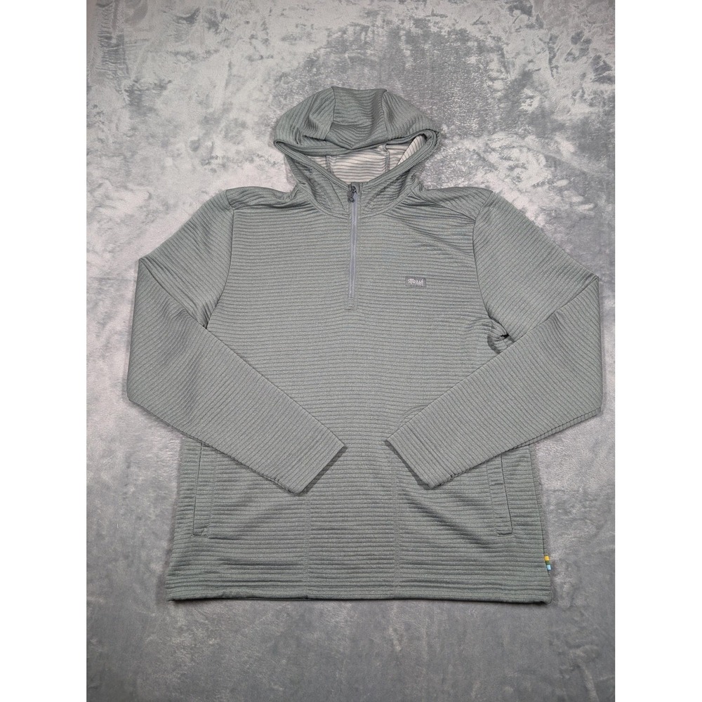 Marsh Wear Hoodie Mens XL Gray Quarter Zip Textured Knit Lightweight Pullover